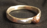 [silver ring with copper nugget]