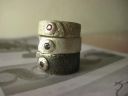 [assorted riveted rings (size 8: two rivets))]